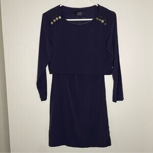 The Kooples Navy Long Sleeve Dress Size 34 (0)